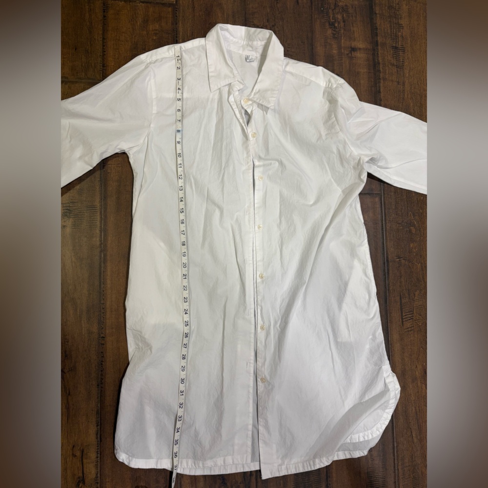 Nordstrom White Button-Up Shirt Dress 100% Cotton - Picture 6 of 6